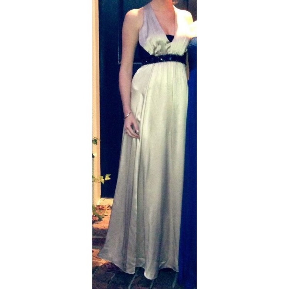 BCBG MaxAzria Silk Backless Gown